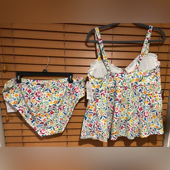 NWT Time and Tru Floral Print Tankini Bathing suit size 16-18 1XL - Picture 6 of 8